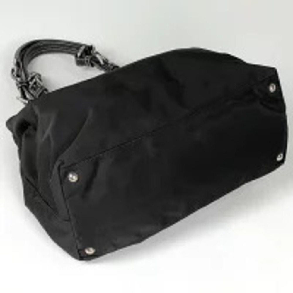 Prada Plate Tote Bag Handbag Shoulder Nero Black - Picture 2 of 6